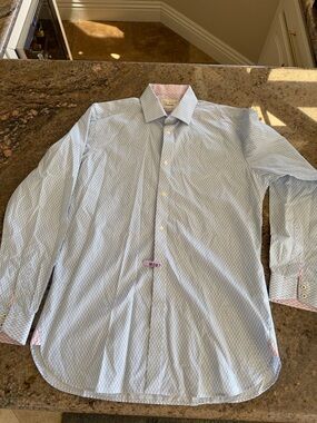 Ted Baker Light Blue Geometric Dress Shirt